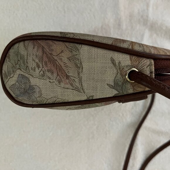 Liz Claiborne Crossbody Bag AND Matching Wallet Brown Floral - Picture 6 of 11